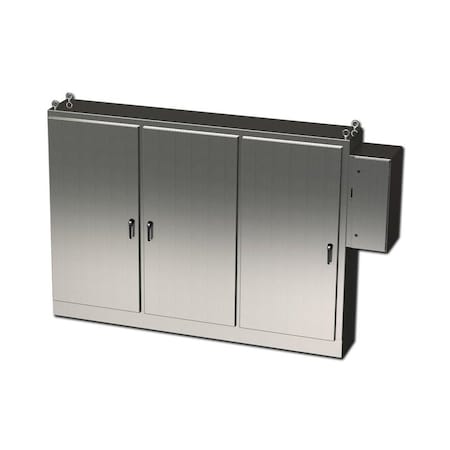 Saginaw Control & Engineering 3 Point Latch with Padlock Handle Electrical Enclosures, 84 in H, 18 in D, 117-1/2 in W SCE-84XD3EW18SS